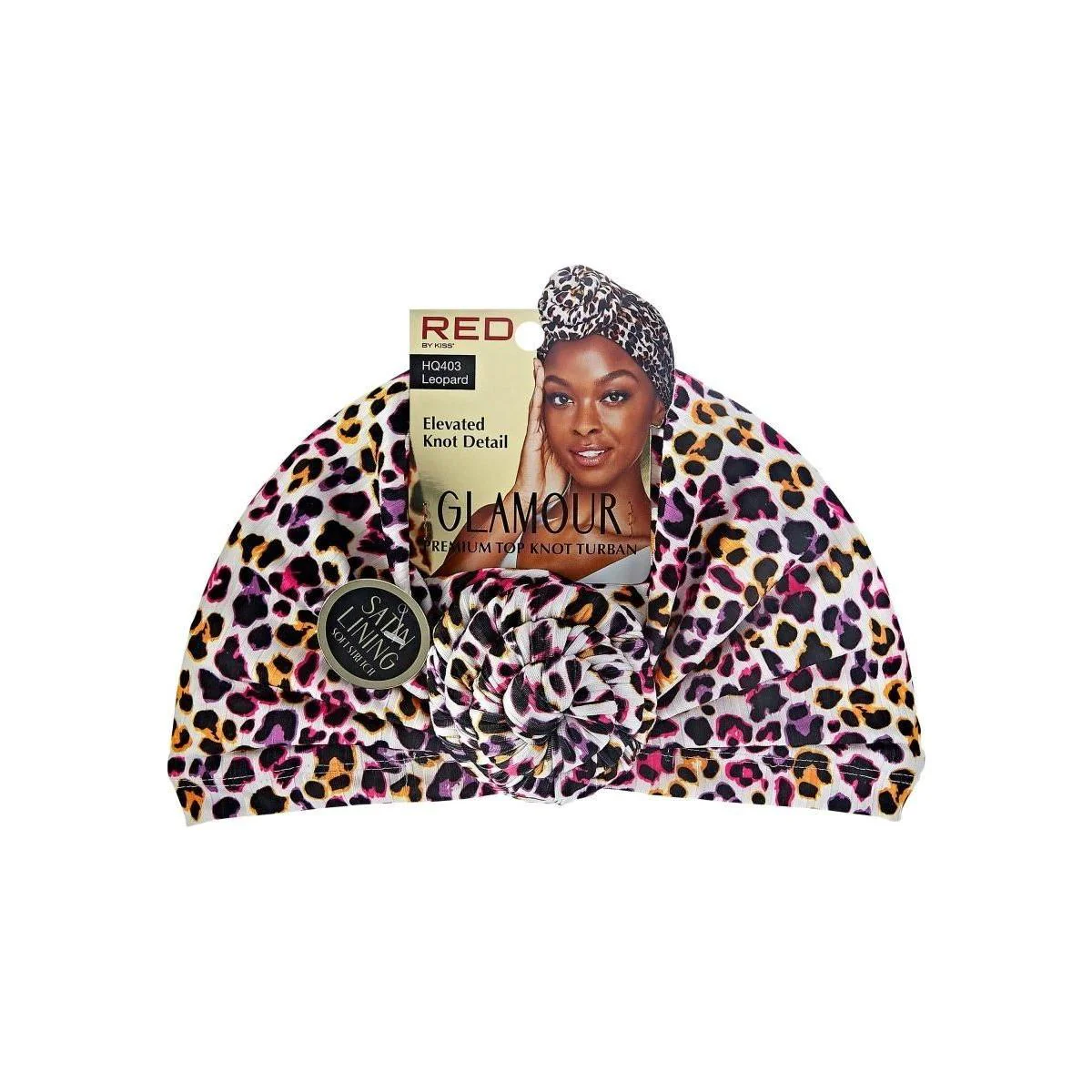 Red By Kiss Glamour Knot Turban Leopard - Image 2