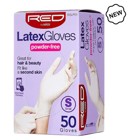 Red By Kiss Latex Gloves Powder-Free 50 Pcs S/M/L/XL - Image 2