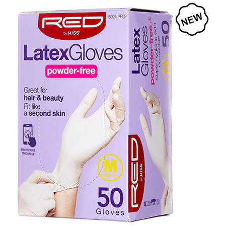 Red By Kiss Latex Gloves Powder-Free 50 Pcs S/M/L/XL - Image 4