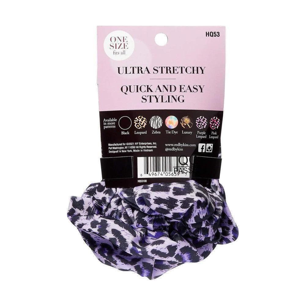 Red By Kiss Top Knot Pre-Tied Turban - Purple Leopard - Image 2