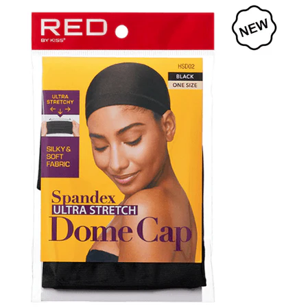 Red By Kiss Ultra Stretch Spandex Dome Cap Black / Dark Beige - Image 2
