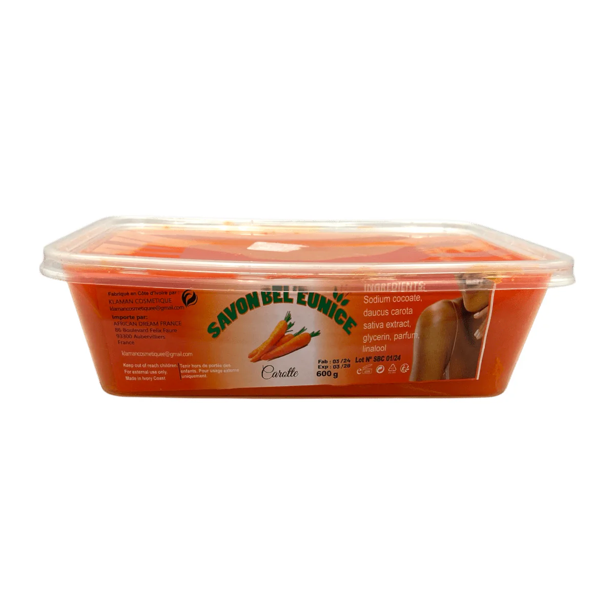 Savon bel'Eunice Carotte / Papaye 600g - Image 6