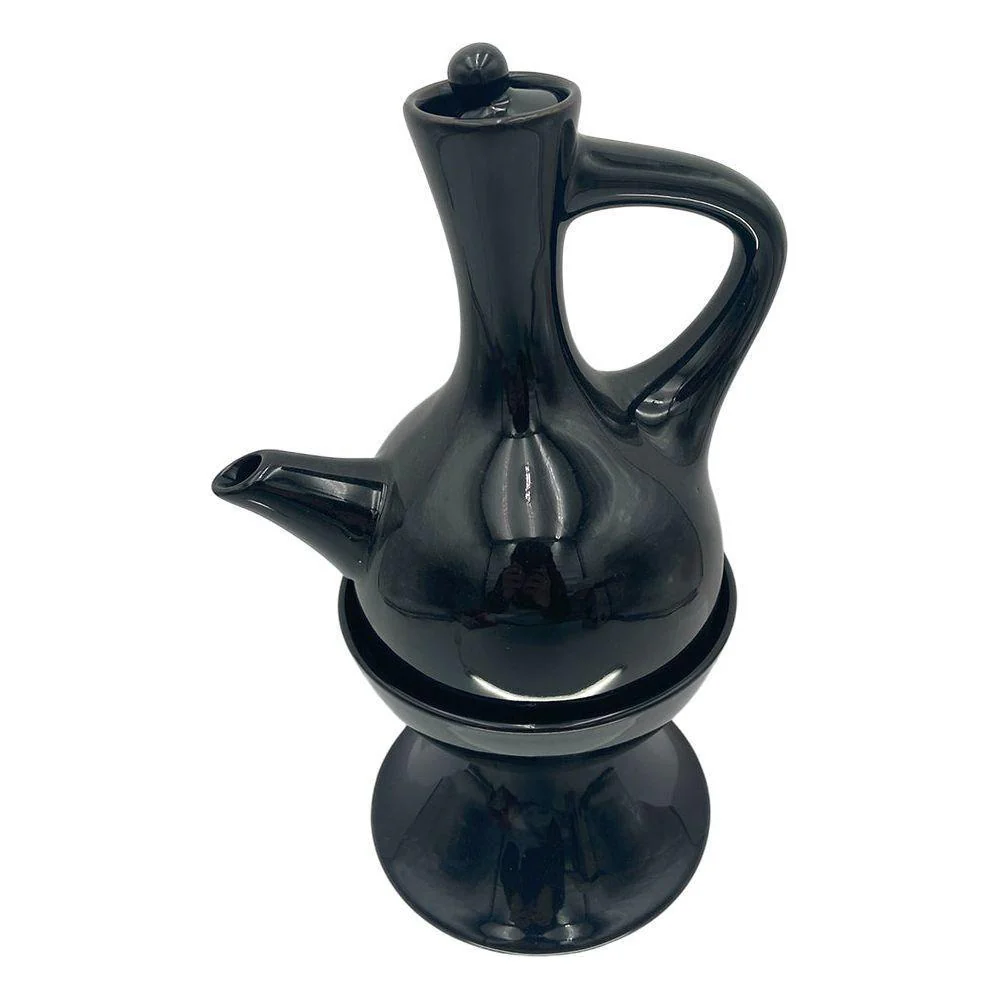 Shewhat Black Jebena with holder shiny