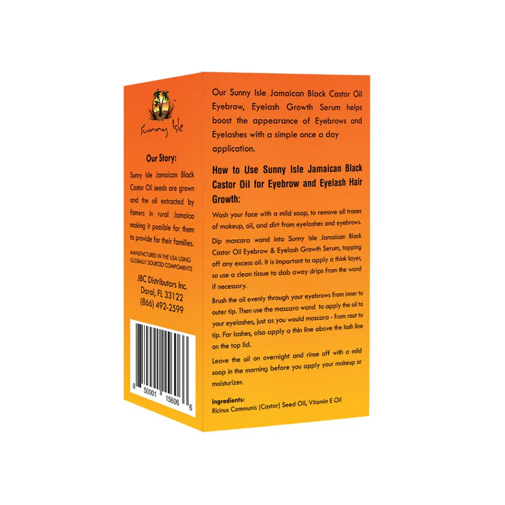 Sunny Isle Jamaican Black Castor Oil Eyelash & Eyebrow Growth Serum 2oz - Image 2