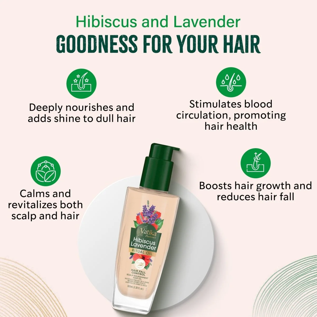 Vatika Naturals Rituals hair OIL Hibiscus Lavender 100ml - Image 2