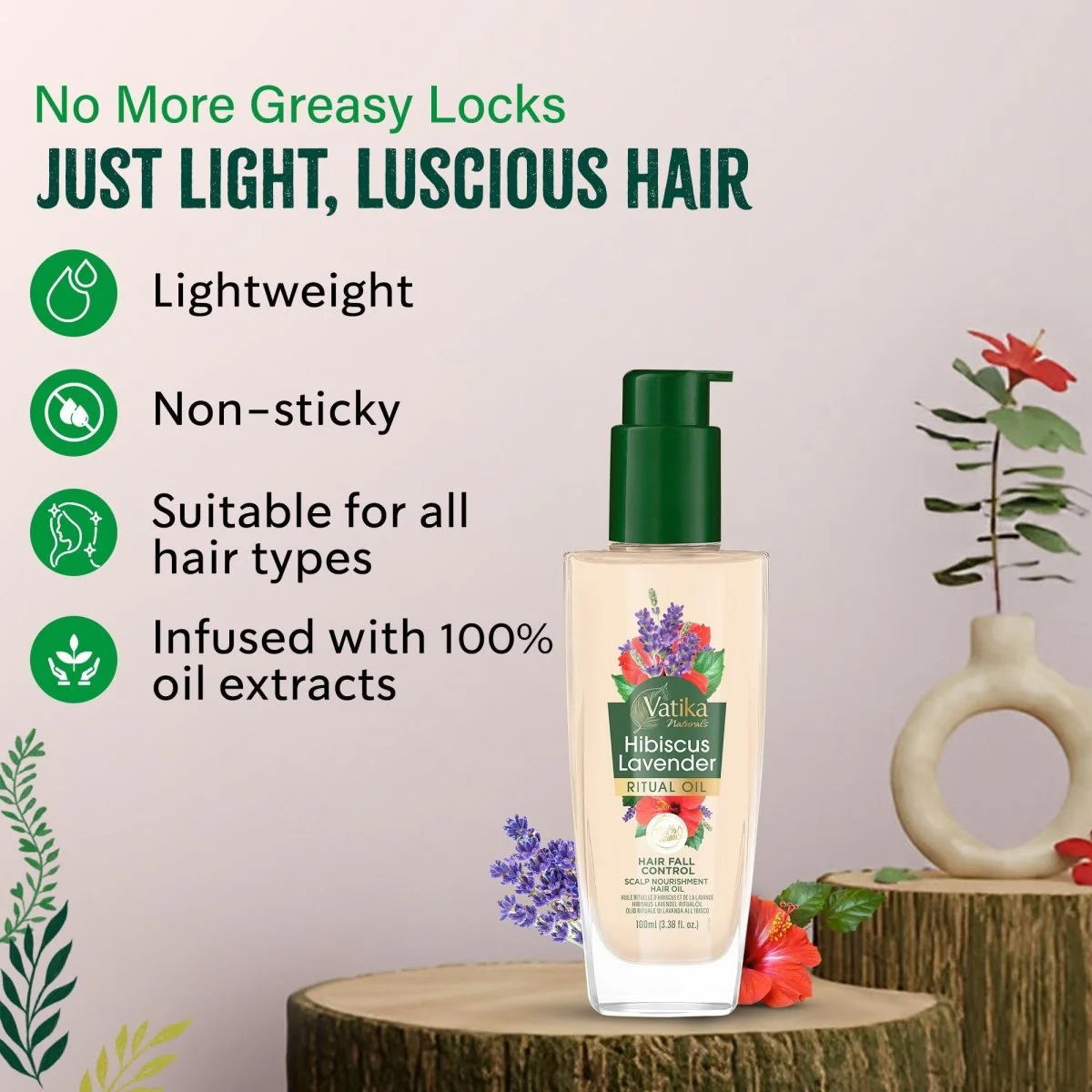 Vatika Naturals Rituals hair OIL Hibiscus Lavender 100ml - Image 3