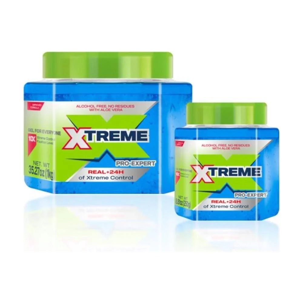 Xtreme Pro-Expert Blue Styling Hair Gel Xtreme Control W Aloe Vera 8.82oz / 35.27oz