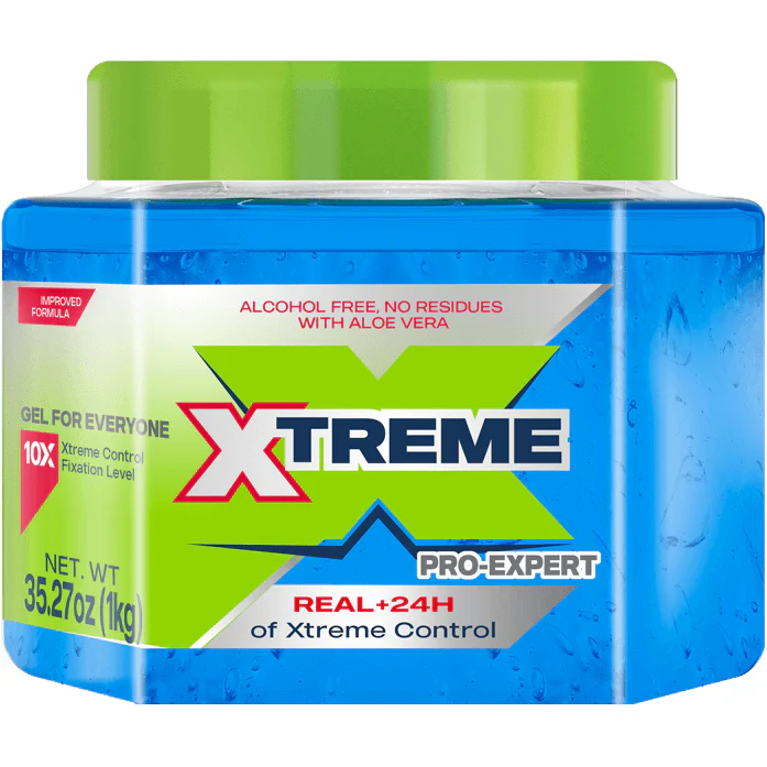 Xtreme Pro-Expert Blue Styling Hair Gel Xtreme Control W Aloe Vera 8.82oz / 35.27oz - Image 2