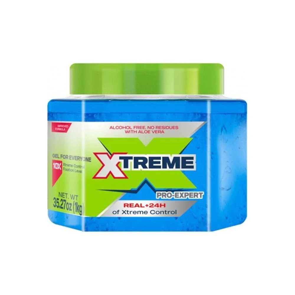 Xtreme Pro-Expert Blue Styling Hair Gel Xtreme Control W Aloe Vera 8.82oz / 35.27oz - Image 3